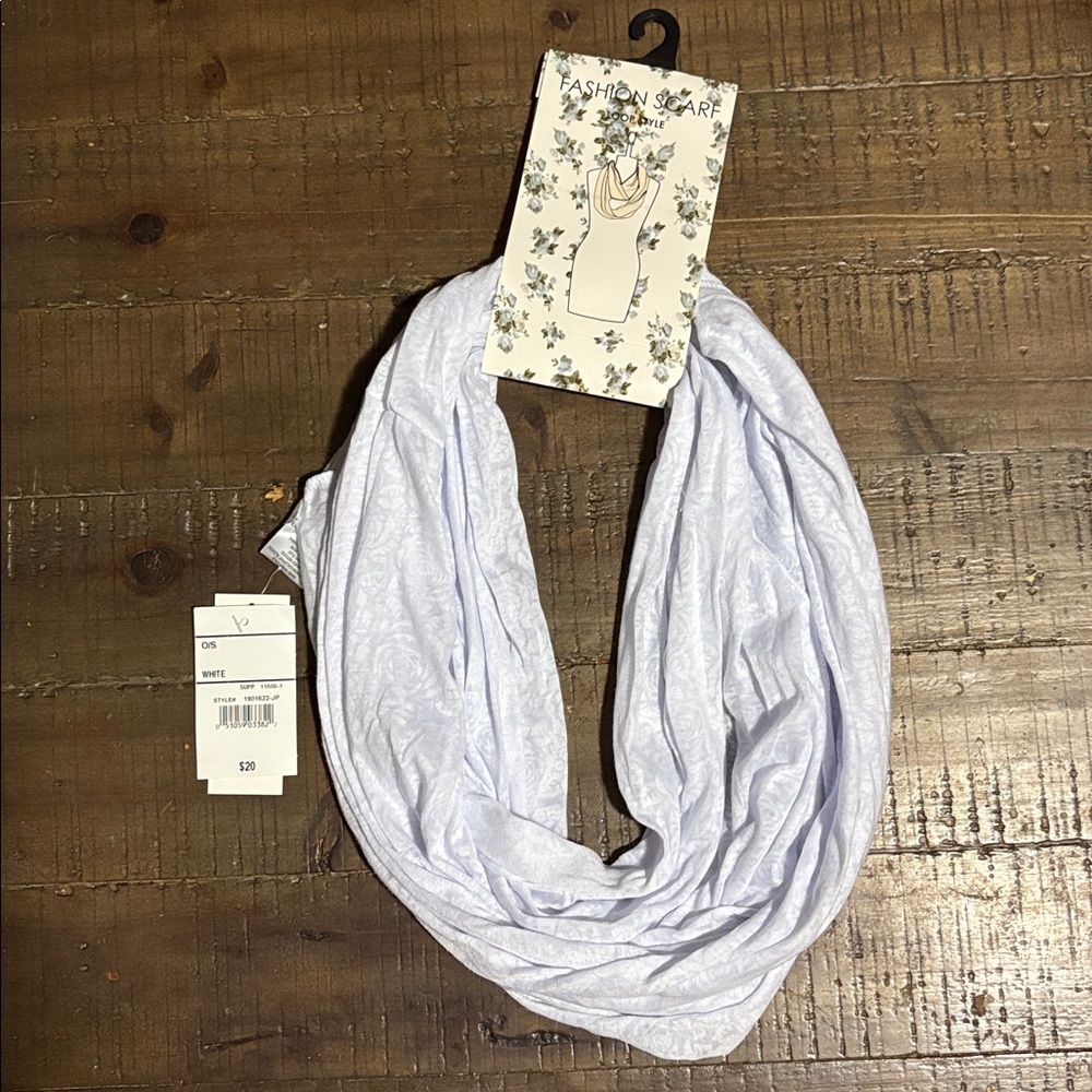 White Fashion Scarf Loop style
